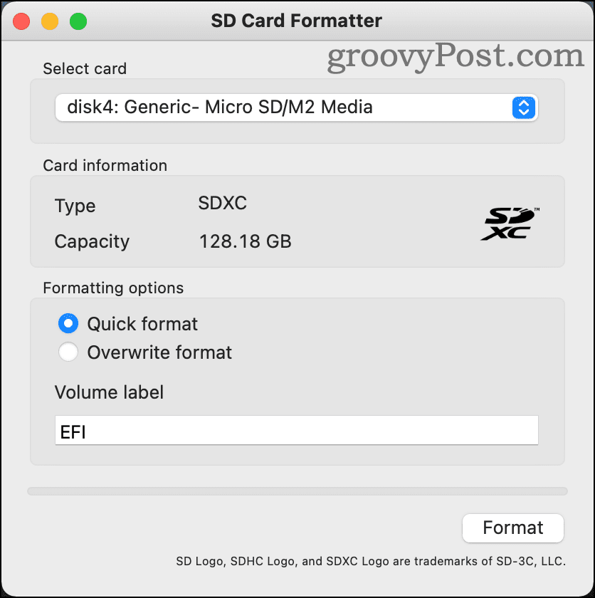 SD-kaart formatter