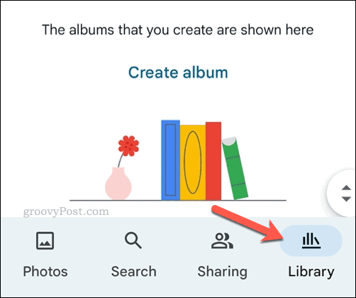 Open de bibliotheek in Google Foto's