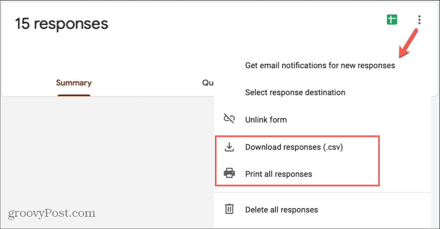 Google Forms Reacties Afdrukken Downloaden