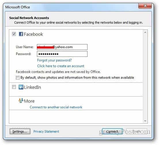Sociale netwerken Outlook 4