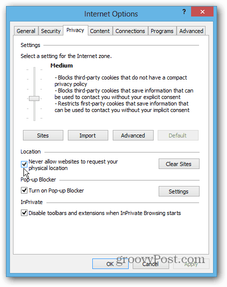 IE 10 Win8 Desktop-privacy