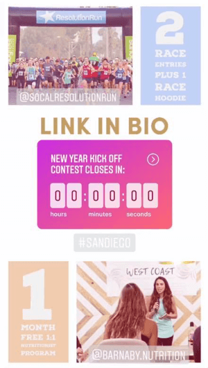 Hoe je de Instagram Countdown-sticker voor bedrijven gebruikt, bijvoorbeeld aftellen naar een wedstrijd.