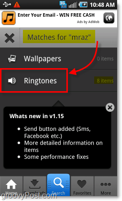 gratis ringtones op Android via zedge