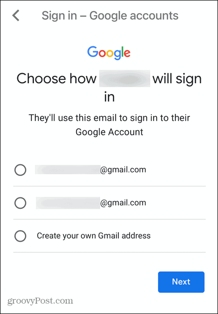 gmail kinderaccount gebruikersnaam
