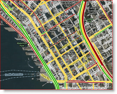 Google Maps Live arteriële kaart van Seattle
