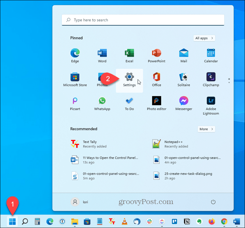 Open Instellingen-app in Windows 11
