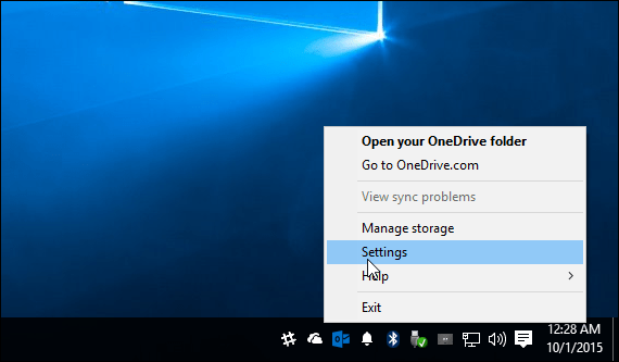 OneDrive Windows 10-systeemvak