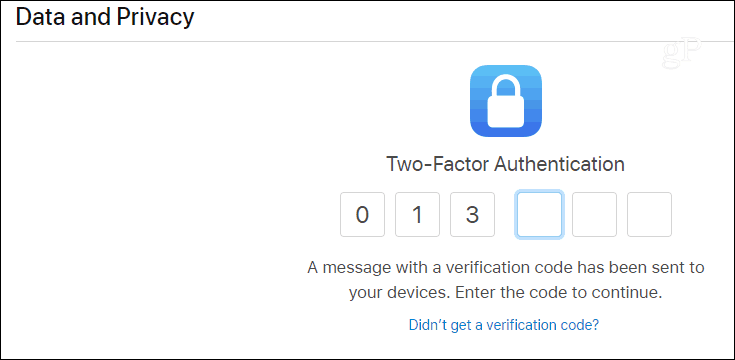 Log in op Apple Privacy Portal