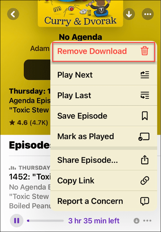 Download verwijderen offline naar een podcast luisteren