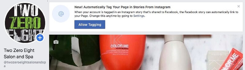Facebook heeft een nieuwe automatische tagging-functie geïntroduceerd waarmee gebruikers en andere Pages een merk Pages in hun Stories kunnen taggen.