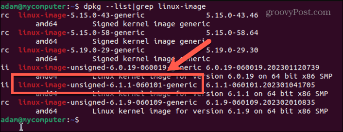 naam van de ubuntu-kernelafbeelding