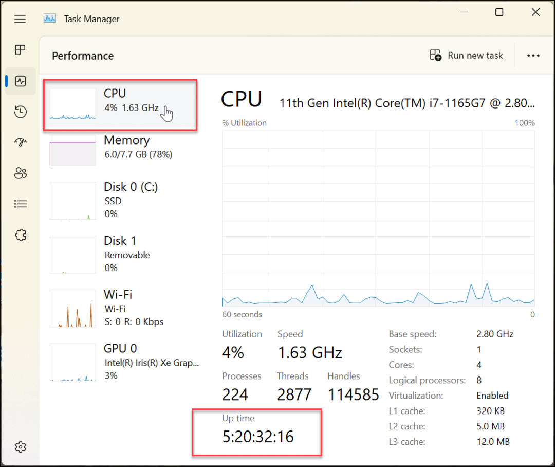 Vind de uptime van uw Windows 11-pc