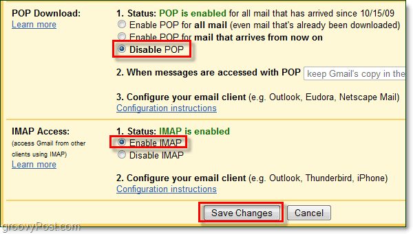 Verbind Gmail met Outlook 2010 met IMAP