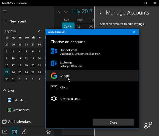 Beheer uw Google-agenda met Cortana in Windows 10