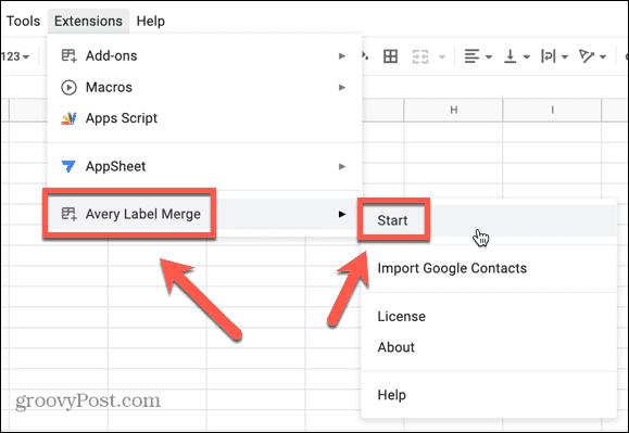 google sheets beginnen met samenvoegen