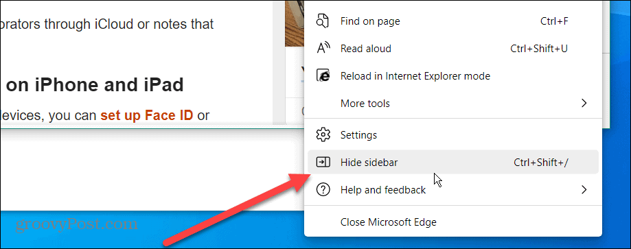 Schakel de Microsoft Edge-zijbalk uit