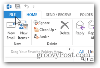 Mailbox Outlook 2013 toevoegen - Klik op Bestand