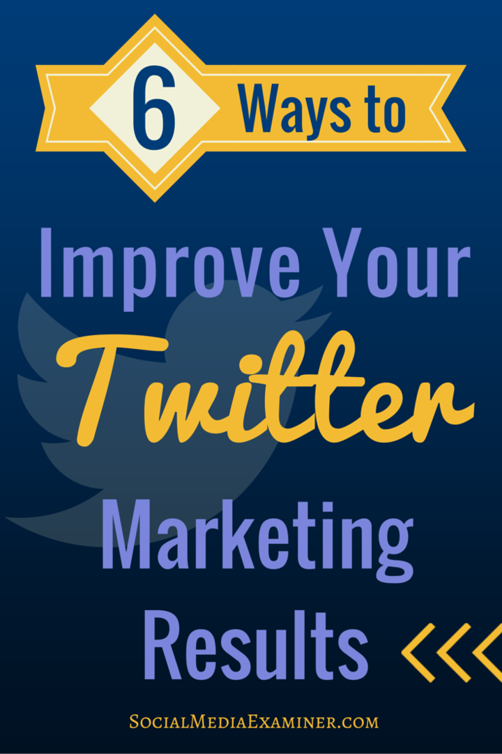 6 manieren om uw Twitter-marketingresultaten te verbeteren: Social Media Examiner