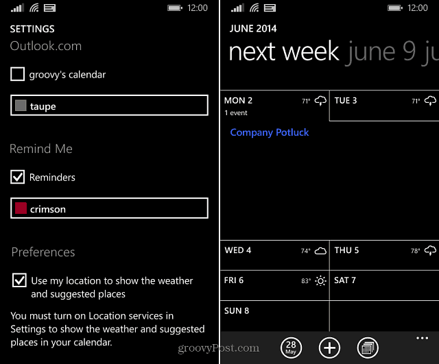 Tip van Windows Phone 8.1: geef het weer rechtstreeks in de agenda weer