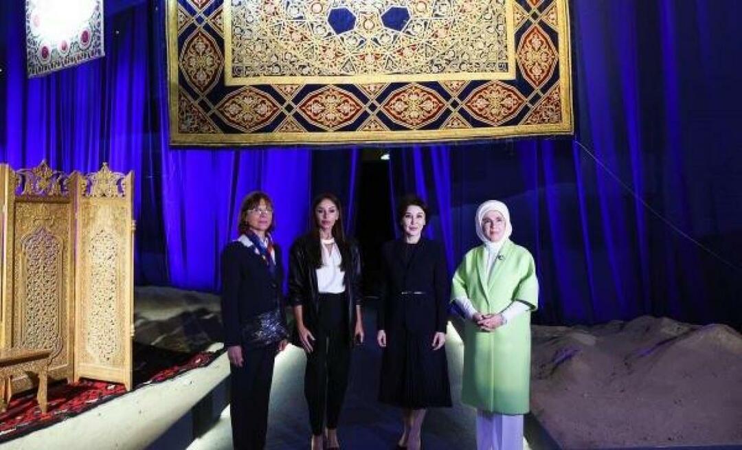 First Lady Erdoğan bedankte Ziroat Mirziyoyeva, echtgenote van de president van Oezbekistan