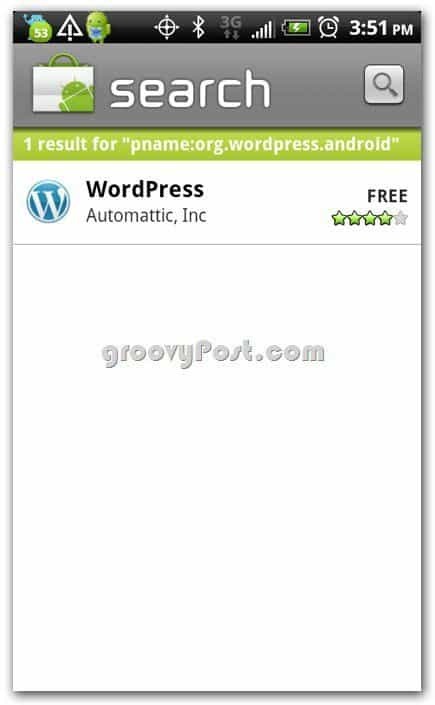 Wordpress van Automattic in de Android Store