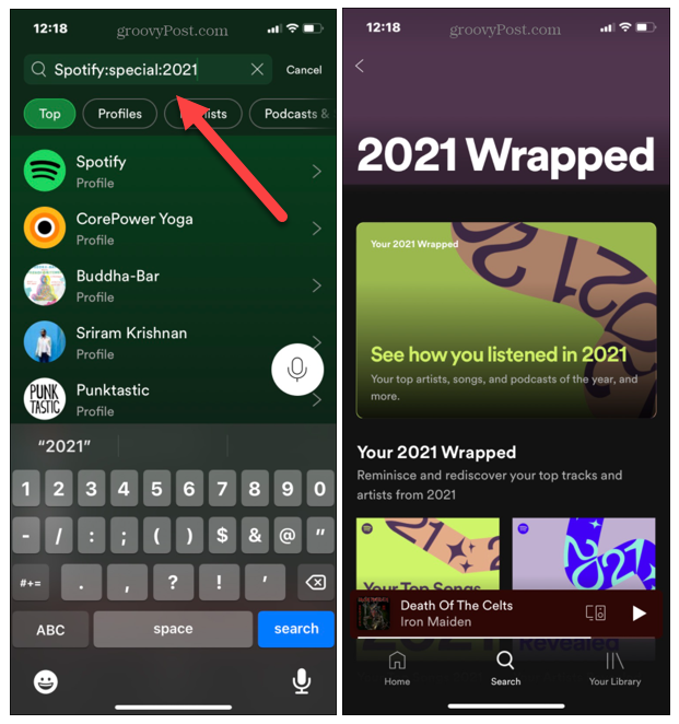 Zoeken in Spotify Wrapped