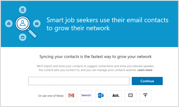 De LinkedIn-tool voor het synchroniseren van uw e-mailcontacten met uw LinkedIn-account