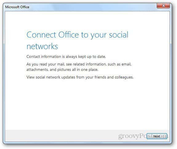 Sociale netwerken Outlook 2