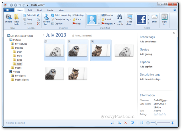 Formaat van meerdere foto's wijzigen met Windows Live Photo Gallery