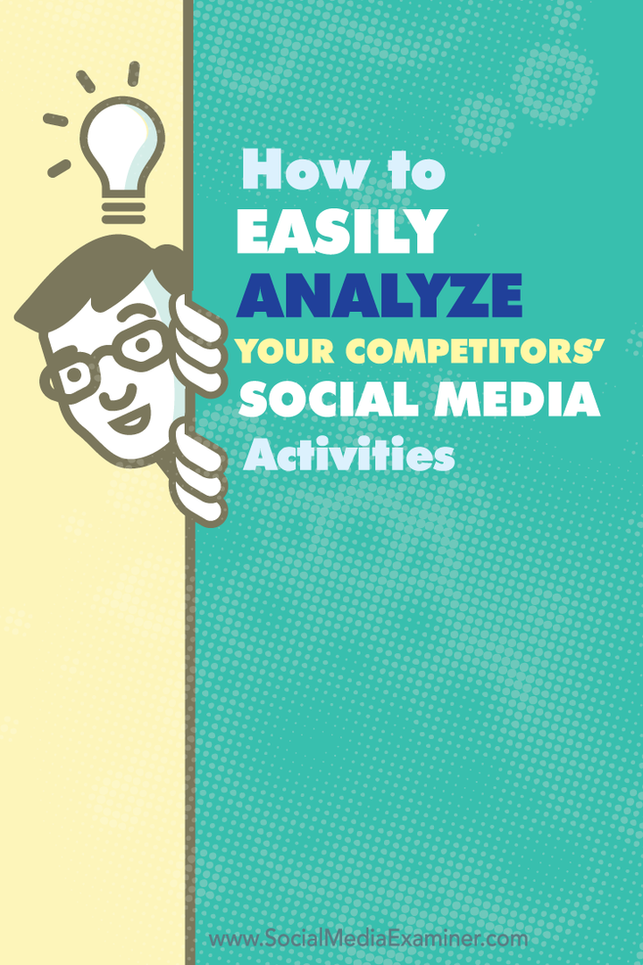 Hoe u eenvoudig de sociale activiteiten van uw concurrenten kunt analyseren: Social Media Examiner