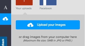 Upload een achtergrondafbeelding in DesignBold.