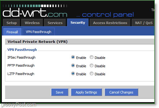 schakel vpn passthrough in op uw router