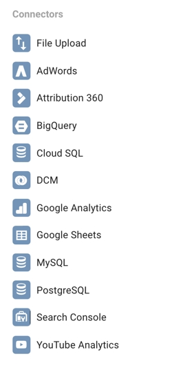 Met Google Data Studio kunt u verbinding maken met een aantal verschillende gegevensbronnen.