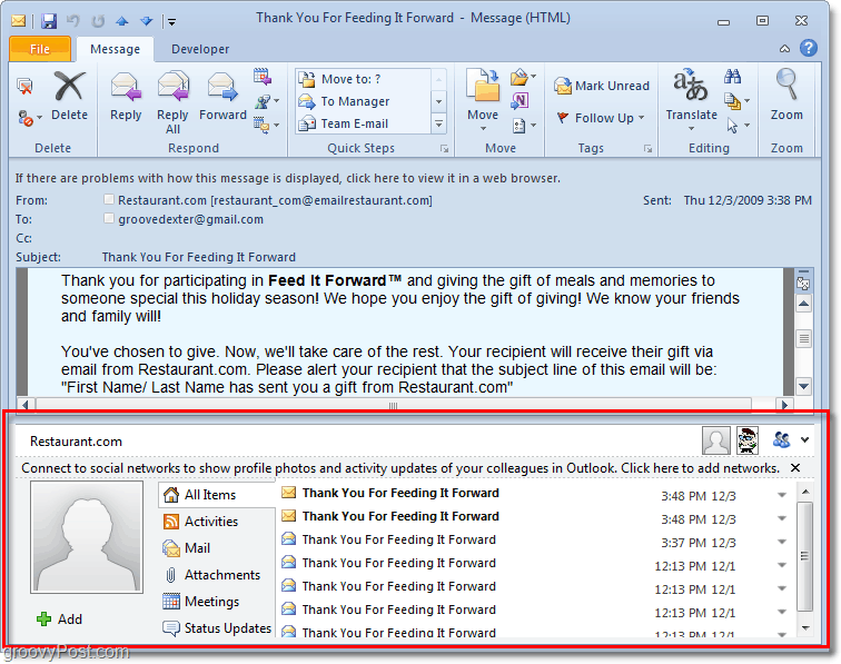 het mensenvenster is vervelend en neemt in Outlook 2010 de helft van uw scherm in beslag