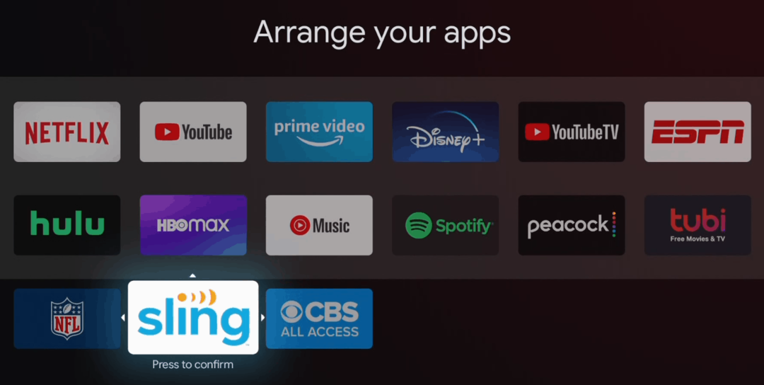 Herschik apps op de Chromecast met het startscherm van Google TV