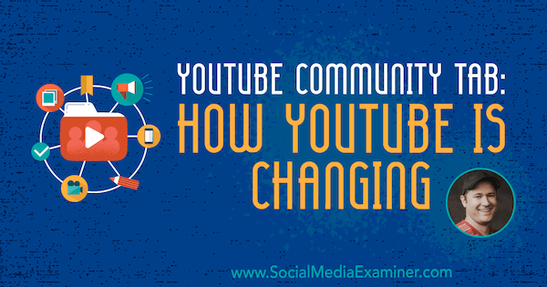 Tabblad YouTube-community: hoe YouTube verandert met inzichten van Tim Schmoyer op de Social Media Marketing Podcast.