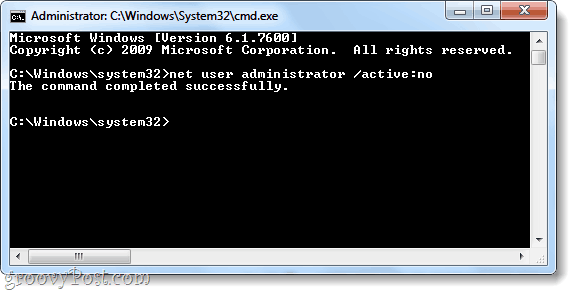 net user commando om windows 7 administrator account te deactiveren
