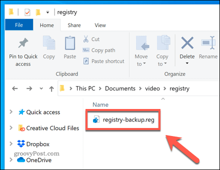Open een back-upbestand van het Windows-register