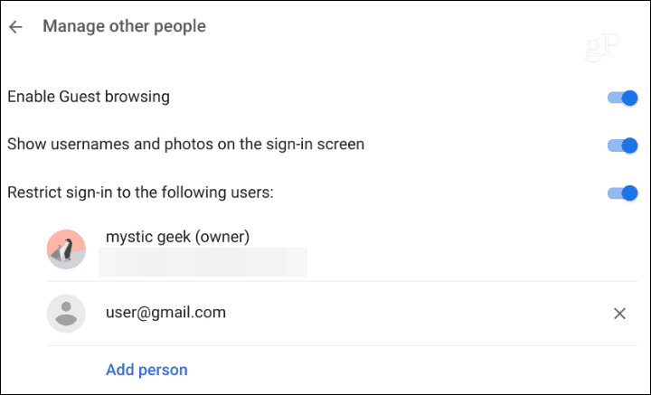 Inloggen op Chromebook beperken