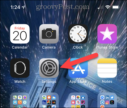 Tik op Instellingen op het startscherm van de iPhone