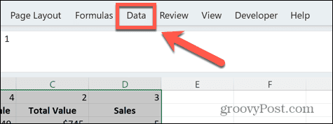 Excel-gegevensmenu