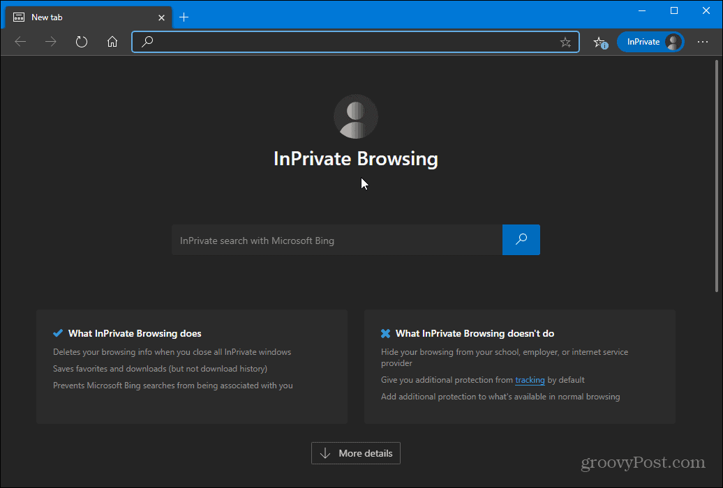 microsoft edge inprivate modus