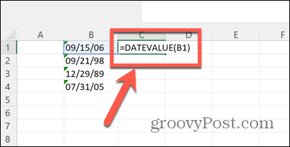 Excel-datumwaarde-formule