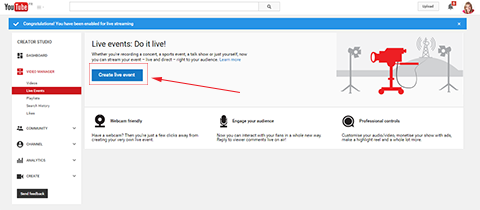 live-evenementen opzetten op youtube