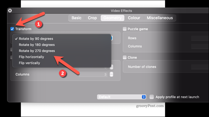 Een videorotatie-effect toepassen op VLC op Mac