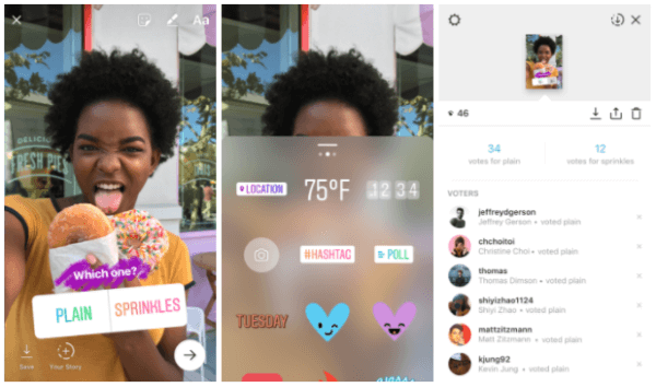 Instagram heeft een nieuwe interactieve poll-sticker geïntroduceerd waarmee gebruikers een vraag kunnen stellen en de resultaten van je vrienden en volgers kunnen zien terwijl ze in realtime stemmen. 