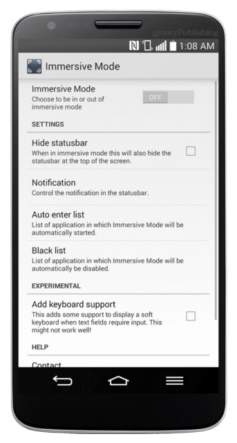 meeslepende modus app google play android nexus op het scherm op het scherm knoppen toetsen navigatietoetsen navigatietoetsen navigatieknoppen verbergen gaming android mobiele kitkat kit kat app