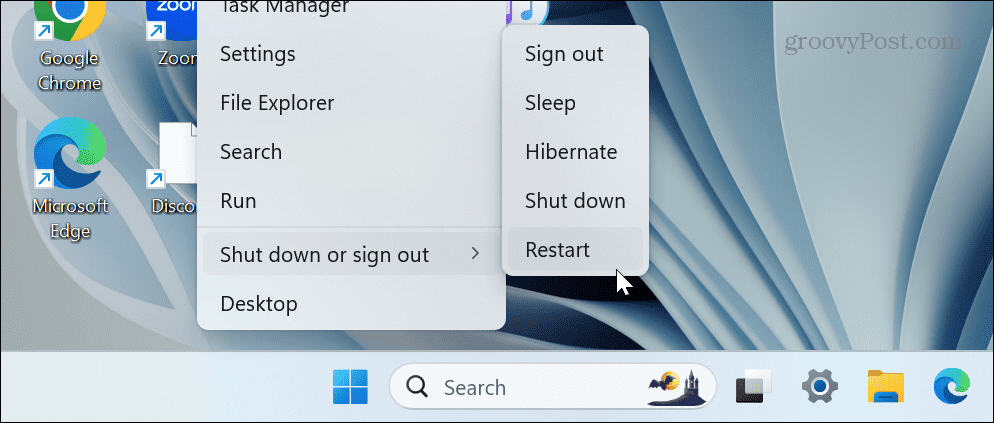 herstart windows 11