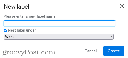 Maak een genest label in Gmail