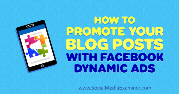 Hoe u uw blogberichten kunt promoten met dynamische Facebook-advertenties door Renata Ekine op Social Media Examiner.